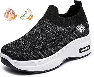 Womens Diabetic Orthopedic Shoes for Swollen Feet Ladies Platform Wide Fit Sneaker Adjustable Closure Toe Walking Sandals for Arthritis Hallux Valgus (Black 36EU)