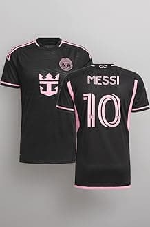 Football Soccer Messi 10 Jersey Miami Tshirt Black (Kids,Boys,Men)