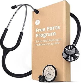 Greater Goods Dual-Head Stethoscope–Clinical Grade, Lightweight, High-Precision Sound, Ideal for Doctors, Nurses, Students, and Medical Professionals (Black and Stainless Steel)