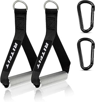 RitFitExercise Handles for Cable Machine, Aluminum Alloy Gym Handles for Power Rack Attachments, Resistance Band Handles with Cable Crossover System & Triceps Pushdown
