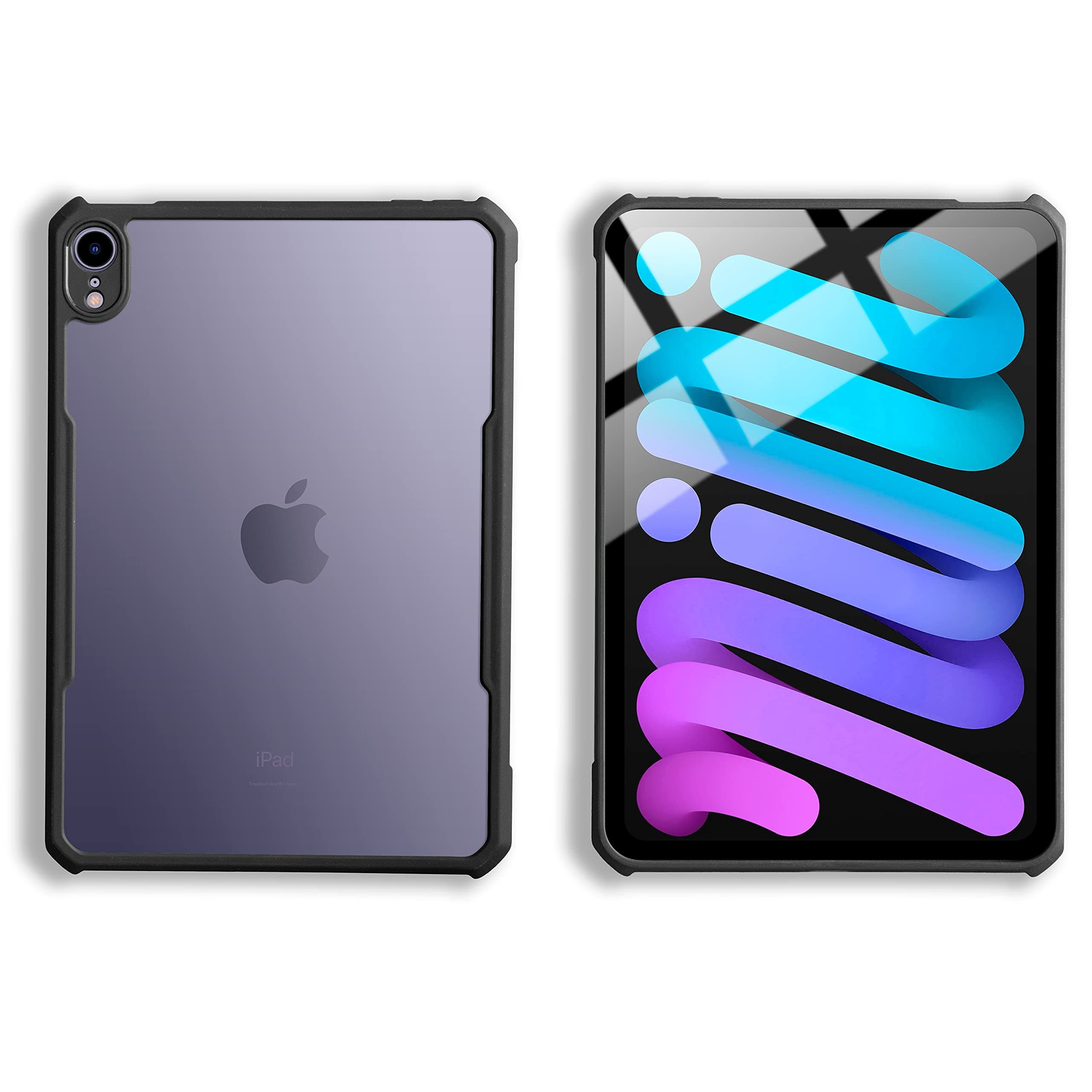 TineeOwl for iPad mini 7 A17 Pro Case, for iPad mini 7th/6th Generation Ultra Thin (2024/2021) Matte Back Clear Case, Flexible TPU, Absorbs Shock, Lightweight, Thin (Black)