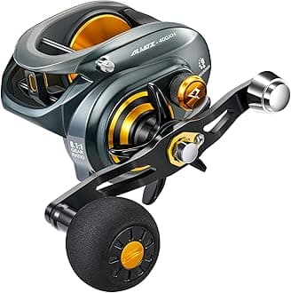 Alijoz 400 Baitcaster Fishing Reel, 38Lbs Max Drag Aluminum Alloy Frame Baitcasting Reel, Available in 6.6:1/8.1:1 Gear Ratio, Freshwater and Saltwater Low Profile Casting Reel for Musky