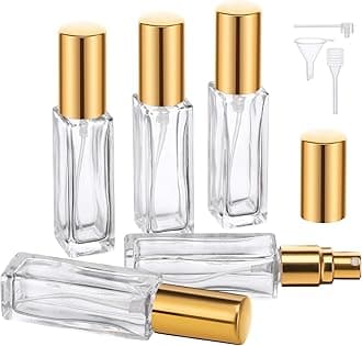 Segbeauty Perfume Travel Refillable, 5pcs 10 ml Portable Perfume Atomizer, Empty Cologne Bottle Glass Sprayer Mini Perfume Replacement Bottles for Travel Scent Fragrance Toiletries Pump Dispenser