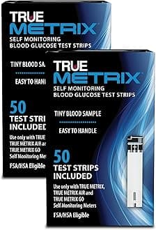 Self Monitoring Blood Glucose Test Strips, TRUE METRIX Family of Self Monitoring Blood Glucose Meters, Value Pack, 100 Count (2, 50-Count Boxes)