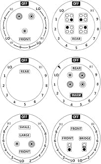 Stove dials Sticker for Silver, White or Light Coloured Cooker Tops