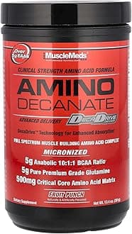 Amino DECANATE, Intra, Post Workout Drink, Full Spectrum Amino Acid Complex, Leucine, Muscle Recovery, 30 Servings (Fruit Punch)