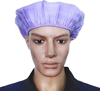 Trance Cotton Washable & Reusable Head Cap | Multipurpose Cover for Kitchen Cooking, House Cleaning, Garden & Farms | Food & Processing Industries, Hotels Hygiene Caps (Pack of 6, Purple)
