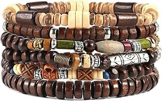 Hemp Cords Wood Beads Ethnic Tribal Bracelets