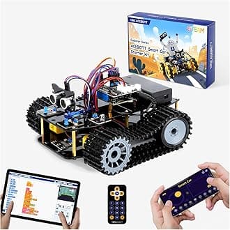 Robotics Kit for Kids Ages 8–12, Smart Robot Tank Car Compatible with Arduino & Scratch & Python, STEM Toys for Boys Ages 8–12, App & Remote Control, Birthday Coding Gift for Boys, Girls and Adults