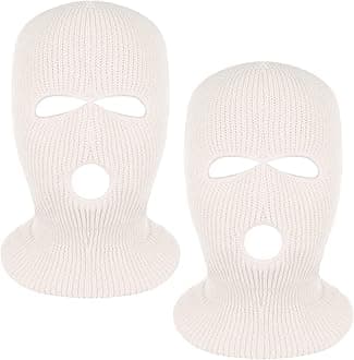 2 Pieces 3-Hole Full Face Mask Cover Ski Mask Winter Balaclava Cap Knitted Face Cover for Winter Outdoor Sports