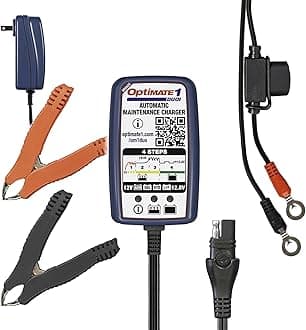 TecMate Optimate 1 Duo, TM-409, 4-Step 12V / 12.8V 0.6A Battery Charger & maintainer