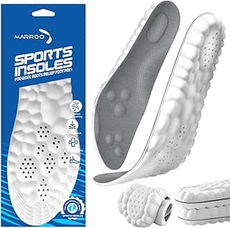 4D Cloud Insoles for Men and Women, Arch Support Insoles, Memory Foam Insoles, Shock Absorption and Cushioning Sports Shoe Insoles for Foot & Joint Support (L Men 8-9 | Women 9-10, Gray)