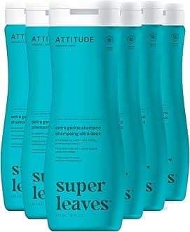 ATTITUDE Extra Gentle Hair Shampoo, EWG Verified, Soothes Dry Scalp, Naturally Derived Ingredients, Vegan and Plant Based, Unscented, 473 mL (Pack of 6)