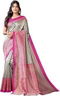 Satrani Women's Banarasi Silk Blend Saree (2680S207N_Red & Gold), Red & Gold, One Size
