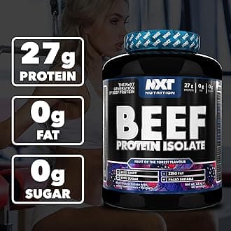 NXT Nutrition Beef Protein Isolate Powder - Protein Powder High in Natural Amino Acids - Paleo, Keto Friendly - Dairy and Gluten Free - Muscle Recovery | 1.8kg Fruits of The Forest