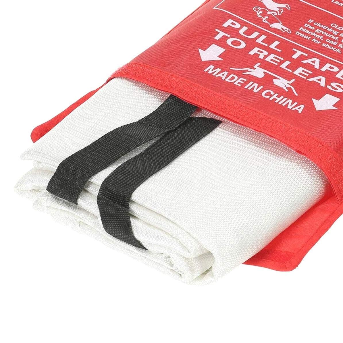 Fire Blanket Quick Release Safety Fire Blanket in Case with Loops Easy to Install & Quick to Deploy in Emergency Ideal for Kitchen Home Office Fire Blanket for Kitchen