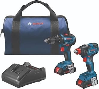GXL18V-240B22 18V 2-Tool Combo Kit with 1/2 In. Hammer Drill/Driver, Two-In-One 1/4 In. and 1/2 In. Bit/Socket Impact Driver/Wrench and (2) 2 Ah Standard Power Batteries