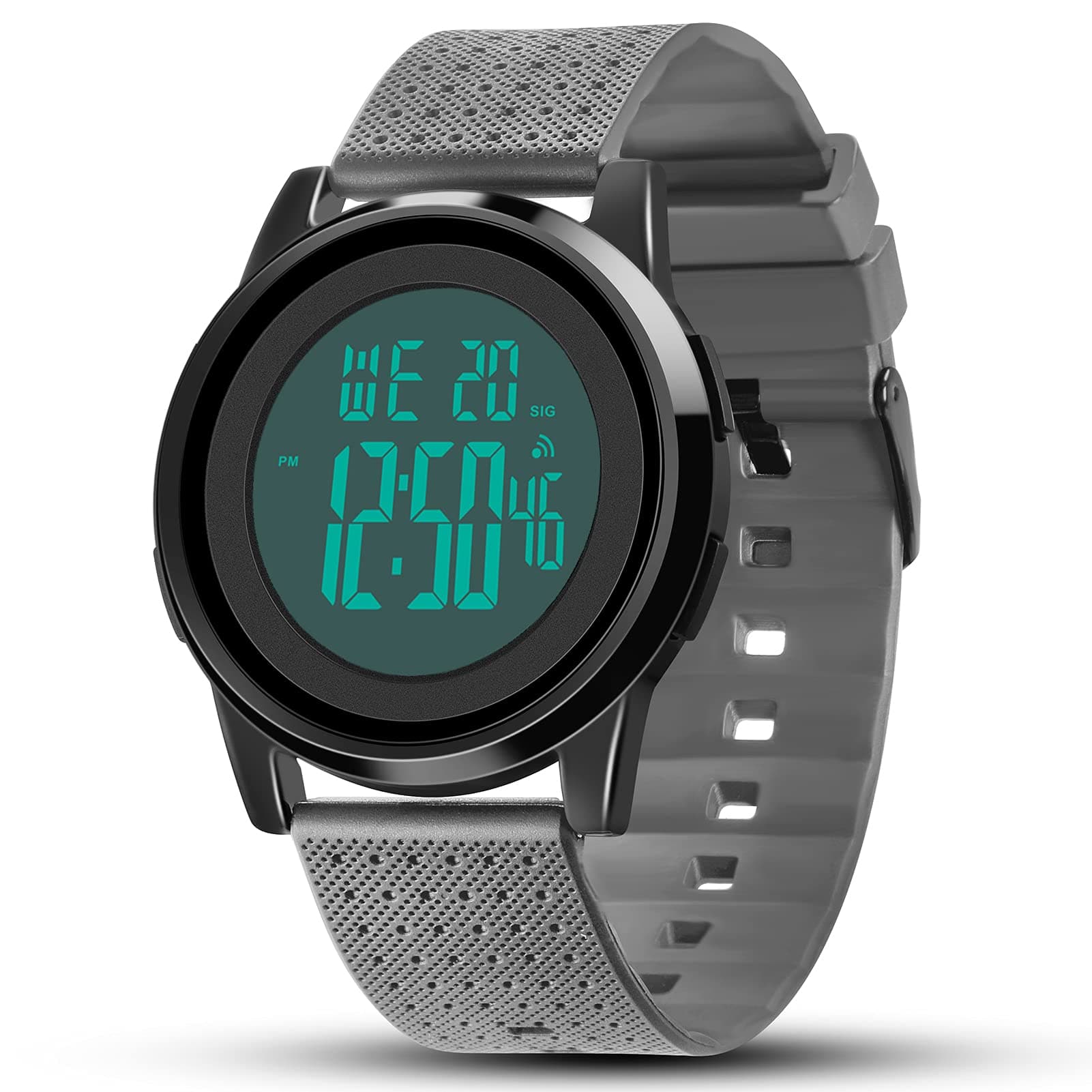 Mens Digital Watch Ultra-Thin Sports Waterproof Simple Watch Stainless Steel Wrist Watch for Men Women
