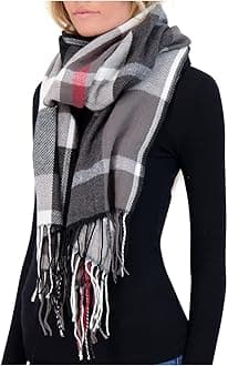 Winter Scarf for Women - Plaid Scarf Soft Luxurious Cashmere Feel Warm Long Oversized Ladies Scarves for Winter