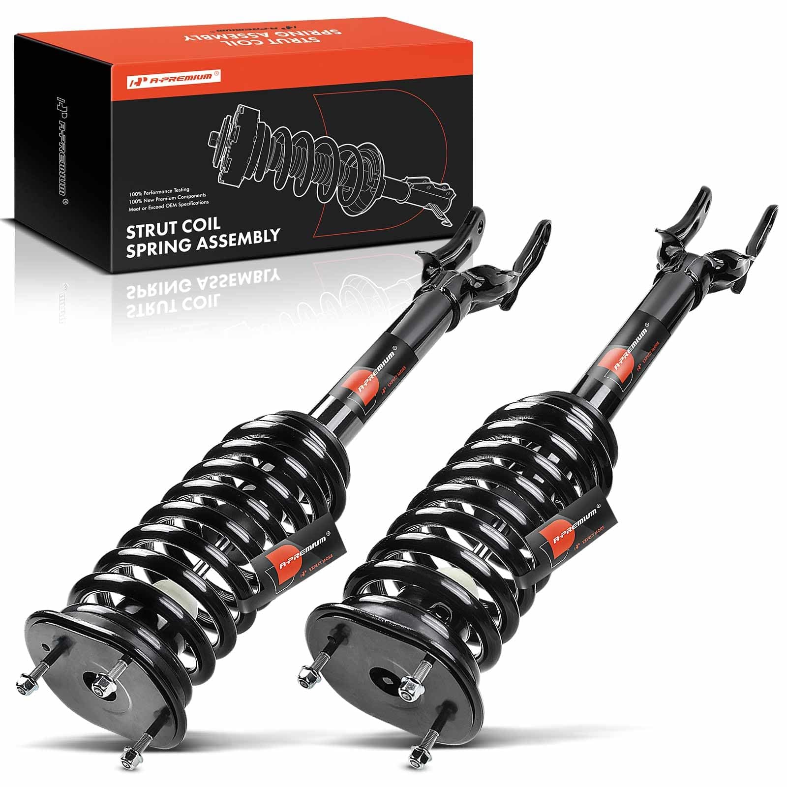 Front Struts Compatible with Jeep Grand Cherokee 2011-2015 & Dodge Durango 2011-2013 - 2x Replacement Suspension Complete Strut Assembly Shock with Coil Spring