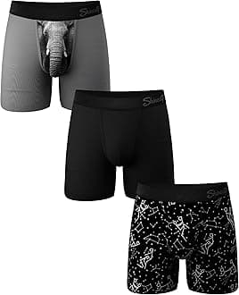 Shinesty Hammock Support Mens Boxer Briefs | Underwear Flyless | 3 Pack