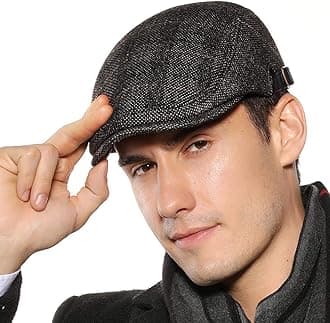 Mens Newsboy Cap Winter Beret Hat Cabbie Flat Cap