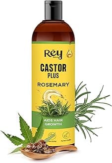 - Rey Naturals Castor Oil Plus Rosemary Oil I Pure Rosemary Oil For Hair Growth | Pure Rosemary Hair Oil For Hair Fall Control, Skin, Eyebrows, Eyelashes I Hair Oil Rosemary For All Hair Types - 200Ml