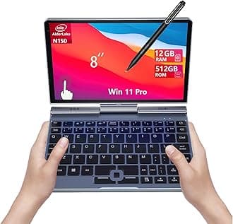 8 Inch Mini 2 in 1 Laptop HD Rotary Touch Screen Support Windows 11 Pro Handwriting Small Laptop N100/N150 12GB RAM 512GB SSD Wi-Fi