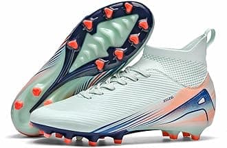 KikaluoMen's High Top Soccer Shoes AG Long Spikes Men's and Women's High-Top Students Game Sports Training Soccer Cleats Shoes