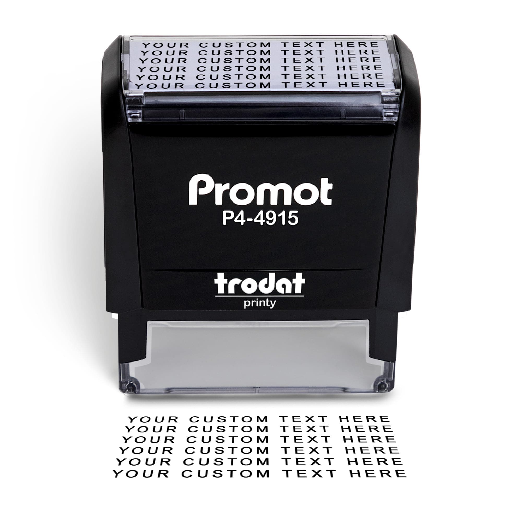 Promot Self Inking Stamp - Extra Large Wide Custom Stamp for Name, Address, Office, or Business Use - Up to 6-Line Personalized Rubber Stamp - Customizable Font & Ink Color - Personalized Name Stamp