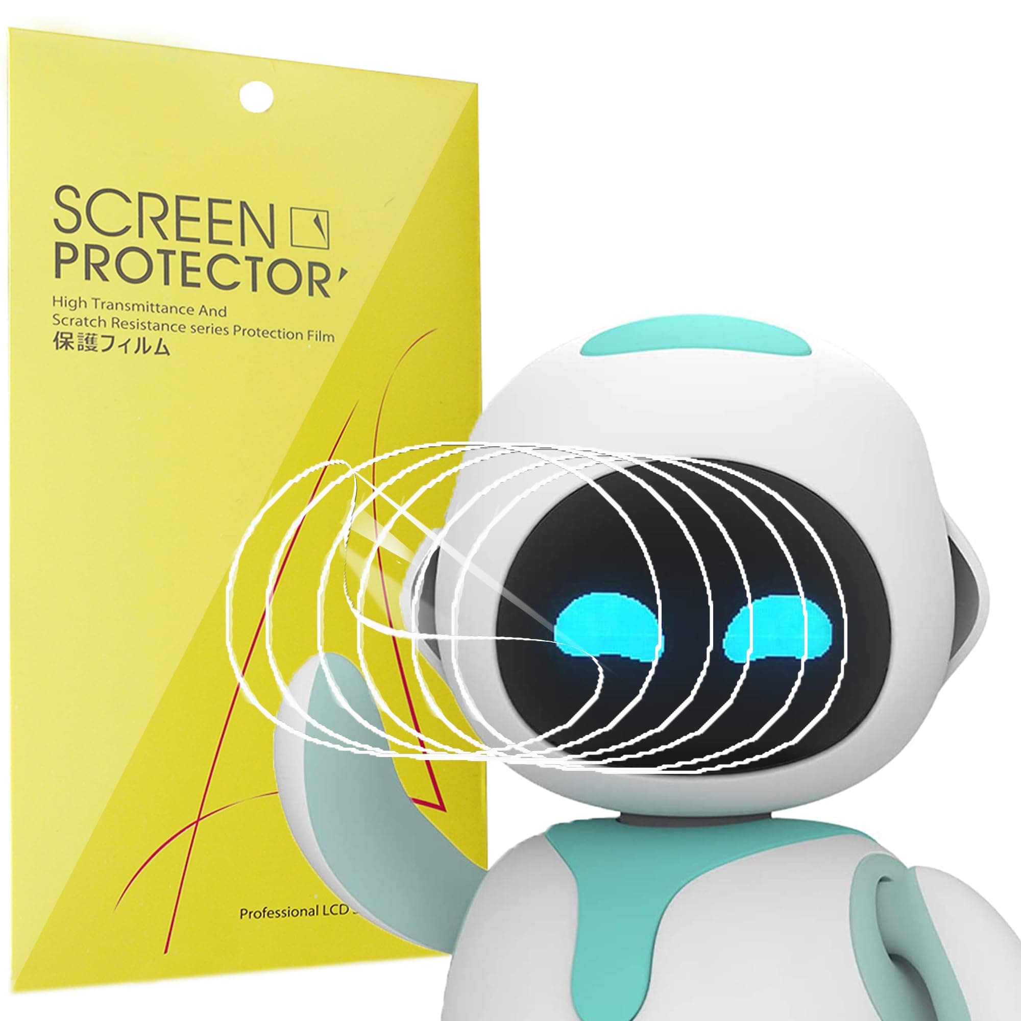 Compatible with Eilik Robot Pets Screen Protector, [Pack of 6] Full Coverage TPU Clear Film Compatible with Eilik Robot Pets (Pack of 6)