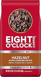 Hazelnut Whole Bean Coffee, Medium Roast, 20 Ounce (Pack of 1) - Buttery, Smooth & Nutty