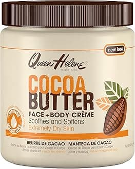 Queen Helene Cocoa Butter Face & Body Cream – Extra Rich Moisturizing Formula for Dry Skin | Softens, Smooths & Restores Radiance | 4.8 oz Jar