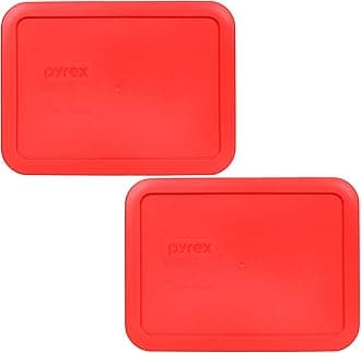 Pyrex 7210-PC Rectangle Red 3 Cup Storage Lid for Glass Dish (2, Red)