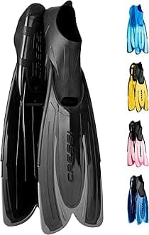 Cressi Agua Adjustable Fins - Lightweight Swim Flippers - Long Fins and Greater Propulsion - Comfort Fit and Snorkel Ready