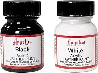 Angelus Brand Acrylic Leather Paint Waterproof 1oz - Black & White Duo