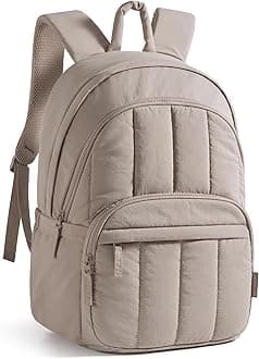 BAGSMART BAGSMAT College Laptop Backpack,Cute Travel Backpack for Women,Quilted Computer Bookbag
