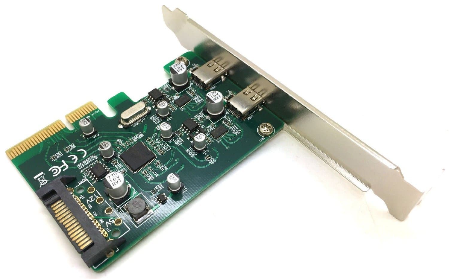 PCI-E 4X Express to USB 3.1 Type C USB-C Dual Port Add on Expansion Card Adapter 10 Gbps