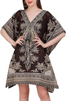 Short Kaftan Beach Cover ups Dresses for Women Ladies Dashiki African Caftan Loungewear Free Size