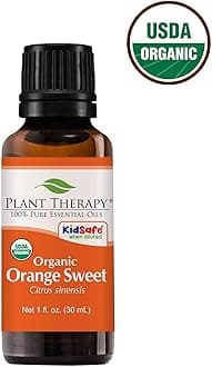 Plant Therapy Orange Sweet Organic Essential Oil | 100% Pure, USDA Certified Organic, Undiluted | 30 mL (1 oz)