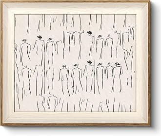 VIYYIEA Framed Wall Art for Living Room, Sketch Canvas Prints, Minimalist Home Decor, Abstract Painting Picture, Bathroom Wall Decor Gifts for Friends or Family - 12L x 10W