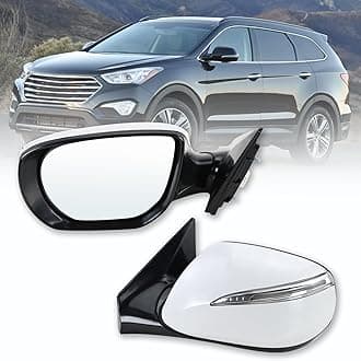 Lqito Left Driver side Mirror Compatible with 2013-2018 Hyundai santa Fe Sport with Manual folding Power glass Heated with turn signals Can be DIY Paintable Replace# HY1320201(6 Pins)