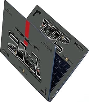 Full Body Laptop Skins Sticker Laminated HD Quality Vinyl fits Upto 15.6 inches Compatible with Dell, Lenovo, Acer, HP, Asus -Porsche 911 GT3 RS Black Metallic-Self-Adhesive