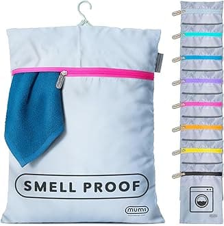 Travel Laundry Bag – Moisture & Smell-Proof Clothes Bag with Folding Hanger & Outer Pouch | Large Laundry Storage Bag for Suitcase, Gym & Packing | Dirty Clothes Organizer (Pink)