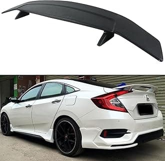 RS Si Style Rear Trunk Spoiler Wing W/LED Brake Compatible with 2016-2021 Honda Civic X 10TH Gen