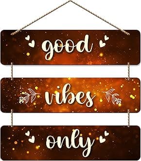 Artvibes Good Vibes Only Decorative Wall Hanging Ornaments | Quotes Decor Item | Wall Poster | Mdf Wall Decoration for Office | Wall Art Print | Inspirational Quotes | Gift Items (WH_5301N)