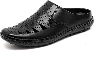 ARAMISH Men's Genuine Leather Back Open Half Sandals