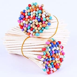 100Pcs 2.5'' Decorative Rainbow Matches, Premium Fancy Long Wooden Safety Matches for Candles, Safety Matches for Lighting Candles with Match Striker, Long Wooden Matchsticks for Home Décor