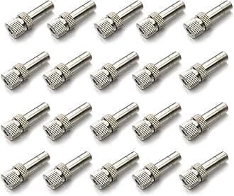 20pcs Brass Mister Nozzles, 6mm Misting Nozzles for Outdoor Cooling System, Landscaping, Air Humidification, Greenhouse Irrigation (without Filter, 0.02"/0.5mm Orifice)