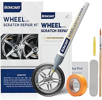 Wheel Scratch Repair Kit, Rim Touch Up Paint, Rim Paint Wheel Paint Pen, Silver Rim Repair Kit for Curb Rash, Metal Paint for Car Wheel Scratch Quick Repair（Silver）